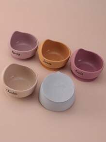 Conjunto de vajilla personalizada para bebé de 6 piezas en silicona, incluye baberos impermeables, plato portátil, cubiertos blandos, bol con ventosa, taza con tapa a prueba de fugas. Multiusos, ornamental, con letras, elegante, moderno, colorido, kawaii, adorable, lindo, casual, personalizado, único, personalizado, niño, niña