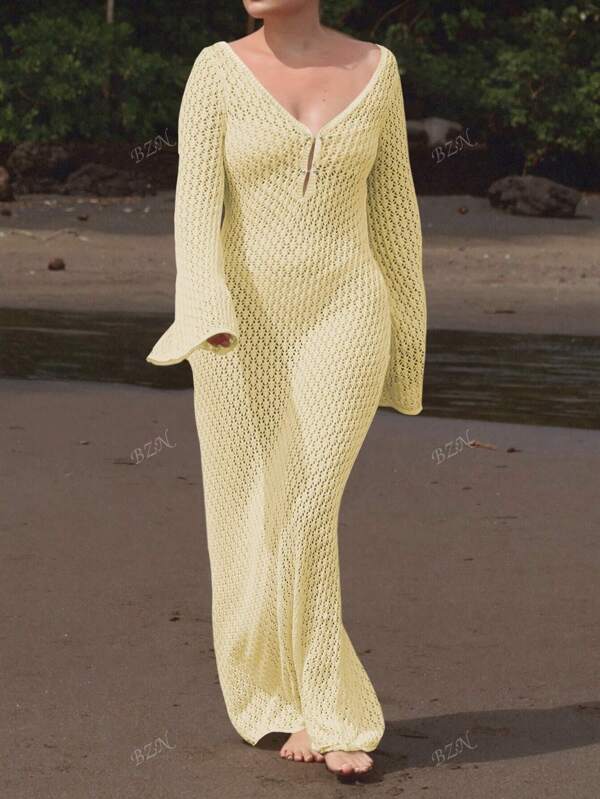 Robe ample femme grande taille, nouveau style à la mode, sexy pour les vacances à la plage, décontractée, manches longues, boutons en métal, tricot ample, pour le printemps, l'été et l'automne