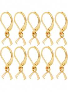 10pcs Hook With Melon Seed Clasp Stainless Steel French Ear Hooks Pendant Clips Handmade DIY Earring Making Accessories