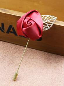1 pieza Alfiler de solapa de moda para hombre, broche de flor artificial para el novio, decoración del pecho del traje de boda, boutonnière para maestro de ceremonias