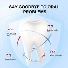 62片装旅行装草本薄荷牙膏口香糖，深层清洁口腔污渍，持久清新口气，去除异味，口腔护理片，方便旅行和日常使用，适合男士、女士和家庭 - 彩色 - 查看 3
