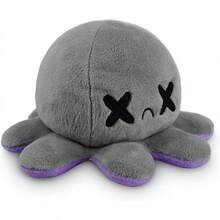The Original Reversible Octopus Plushie - Pink + Aqua - Cute Sensory Fidget Stuffed Animals That Show Your Mood, 4 Inch - 快樂紫 + 死灰 - 查看 12