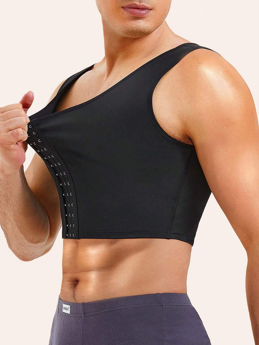 TAILONG Mens Compression Corset Vest Hide Gynecomastia Chest Binder Tank Top Faja Para Hombre