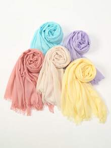 1 chiếc khăn trùm đầu Modal Hijab 50+ màu tùy chọn, mềm mại, nhẹ, chống trượt, thoáng khí, có tua rua thanh lịch dành cho nữ, thiết yếu để mặc hàng ngày với váy Abaya - Khăn trùm đầu Modal - Xem 9