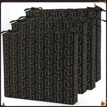 Black/Yellow 18.5"X16"X3" Waterproof Patio Chair Cushions With Ties, (4-Pack) - 多色 - 查看 1