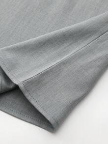 Loose Muslim Men's Robe, Short Sleeve Embroidered Hooded Zip-Up Robe, Islamic , Men's Casual Long Robe - Grey - View 11