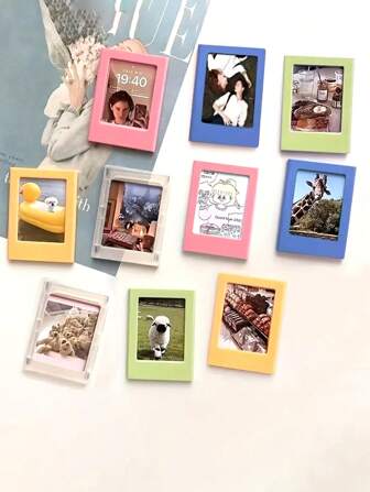 3 英寸彩色磁性相框 - 简约风格 DIY 冰箱贴，适用于办公室和家庭厨房冰箱装饰，是节日、生日派对和特殊场合的理想礼物