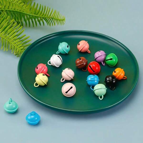 1 Pack Of 20pcs, 2.2cm/0.87in, Colorful Metal Mini Bells, Multipurpose DIY Crafts, Christmas Gift Bell Decorations, Pet Bells