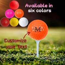 Personnalisé 3/6 pièces, Balle de golf moderne texte personnalisé en couleur, Cadeau de fête des pères, Noël, Six couleurs au choix, Distance et précision améliorées, Parfait pour les golfeurs, Accessoires de golf/Golf haute performance/Idéal pour anniversaires, Nouvel An, Saint-Valentin