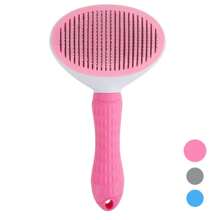 1pc Pet Grooming Brush, Cat And Dog Universal Cleaning Comb, Pet Brush, Pet Comb, Hair Cleaning Comb, One Click Hair Removal Comb, Cat Hair Removal Comb Silicone Dog Comb With Easy To Clean Button, Pet Massage Comb For Effective Knotting And Hair Removal, Ergonomic Handle Suitable For Dogs