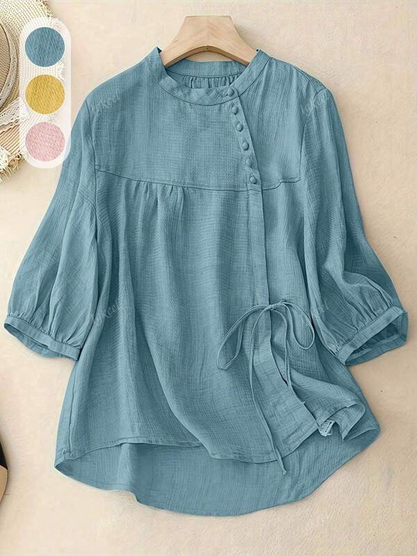 Tops Plus Size Women Plain Casual Shirt, Valentine Shirts, For Spring/Summer