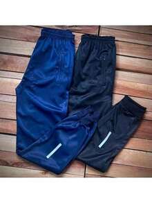 KIT 2 Men's Gym Pants With Reflective (Navy Blue Gray) - Xám - Xem 1