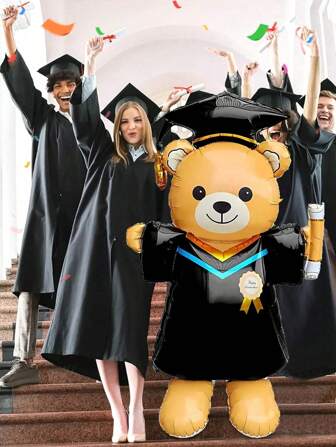1 个 61.2 英寸可爱毕业熊气球，非常适合活动和校园装饰、生日照片道具、生日派对、周年派对、房间装饰、室内装饰、2025 年毕业装饰、毕业礼物、派对装饰、2025 届毕业生、圣诞装饰