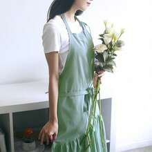 Brief Nordic Style Mermaid Fairy Linen Cooking Kitchen Apron For Woman Dress Flower Shop Smock Hairdresser Bib - Multicolor - View 7