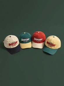 1 Stück Unisex einfarbige lässige Baseballkappe mit Buchstickerei, vielseitige Modische Kappe geeignet für Outdoor-Aktivitäten und den täglichen Gebrauch