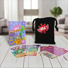 Virus 1 / Virus 2 El juego de mesa talla grande popular, con barajas de cartas y paquetes de cartas diseñados de forma única, juguetes de mesa, disponibles en inglés, francés y español, adecuados para juego familiar, mejor adaptado para equipos de 2 a 8 jugadores y la combinación de juguetes de cartas talla grande asequible que se puede regalar en Navidad, Día de la Independencia