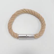 1pc Magnetic Curtain Tie Back, Curtain Rope Holder, Convenient Decorative Curtain Tiebacks, Modern Minimalist Style, Woven Rope Curtain Fastener Suitable For Thin Or Thick Home And Office Curtains