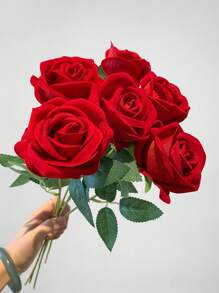 1/3/5/10/20pcs Red Rose Artificial Bridal Bouquet, Faux Flower Flower Arrangement Decoration, Fake Rose Artificial Rose For Valentine's Day Gifts, Wedding Party, Home Decoration, Birthday Gifts,Wedding Decorations,Fall Decor