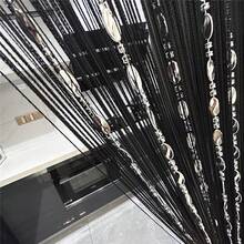 100cmX200cm Decorative Door String Curtain Beads Wall Panel Fringe Window Room Divider Blind For Wedding Coffee House Parts Door Divider Beads Tassel Screen Decoration (Colorfull 25) - 黑色 - 查看 1