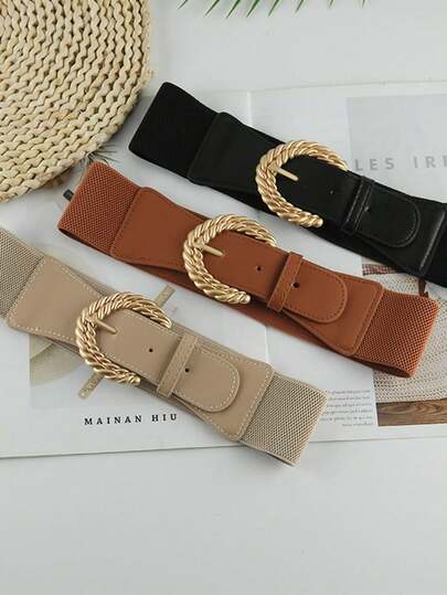 1 件女士复古腰带，优雅百搭，适合裙子、西装、衬衫，装饰性松紧腰带，秋季、万圣节