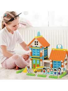 ¡Nuevo! Bloques de construcción de madera de mortaja y espiga - Set de Architect, rompecabezas 3D Castillo DIY juguetes creativosMM para niños de 3+ años de edad, regalo de cumpleaños/Día del Niño