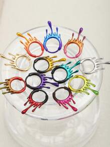 1pc & Cool Gradient Lobe Plug, Asymmetrical Lava Design, Multi-Purpose Piercing Jewelry, Suitable For Women Daily Wear