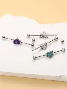 1 pièce Boucle d'oreille clous cartilage en argent, en acier inoxydable 304 unisexe, convient pour les cadeaux/les fêtes