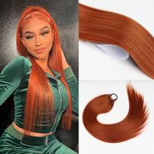 24 Inch Synthetic Long Straight Ponytail Hair Extensions Ponytail Wig Hairpiece For Women For Daily Wear