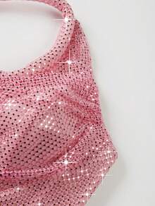 Astony One 新款性感优雅无袖亮片紧身高开衩粉色晚礼服，适合狂欢节、新年、情人节、红毯活动、单身派对、订婚及其他正式场合。 - 粉色 - 查看 5