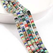 Pierres naturelles de 4x2 mm - Howlite, Agate, Quartz, Jaspe. Perles en forme de cylindre tube pour la fabrication artisanale de bracelets, colliers et accessoires de bijouterie DIY pour femmes