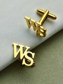 1 para spersonalizowanych spinek do mankietów ze stali nierdzewnej dla mężczyzn z prostymi inicjałami 1-2, elegancki minimalistyczny design, idealny wszechstronny dodatek na oficjalne wydarzenia i wesela dla mężczyzn, świetny prezent dla ojca, męża, chłopaka lub syna