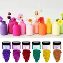 6 Stücke Set Gipszementpigmentpulver, 50ml/1,69oz Gipspigmente - wasserbasierter Farbstoff für Gips, Harz Basteleien & Schmuckherstellung, Pulverfarbpigment für Harz Basteleien