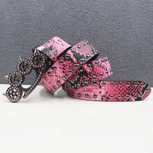 Tiger Claw Buckle Desinger Belts For Women High Quality Luxury Female Waist Rivet Rhinestone Buckle Punk Goth Y2k Snake Pattern Belt Men - Multicolor - View 16