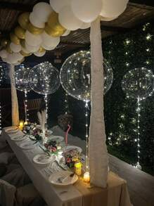 20 pezzi (10 set) - Luci a filo per palloncini a LED, design a sfera Bobo trasparente, palloncini Bobo luminosi incantevoli con luci a filo bianco freddo, decorazioni per compleanni, matrimoni, anniversari, San Valentino e Natale, decorazione per feste in spiaggia estive, palloncini per compleanni, decorazioni per feste in interni, luci a filo bianco caldo/bianco, decorazioni per Ognissanti, decorazioni per Capodanno