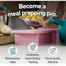 Silicone Freezer Tray With Lids, Perfect For Storing Broth, Leftovers, Rice, Sauce And More, Silicone Soup Freezer Molds For Meal Prepping - Blueberry - Sprinkels Edition - 查看 7