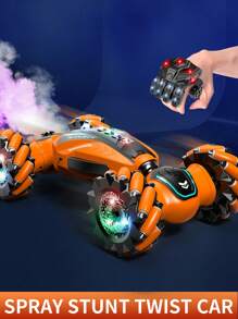1pc Gesture Sensor Remote Control Stunt Car, Transforming Car Twisting Car, Remote Control 4WD Drift Car, Boxing Glove Remote Control, Gesture Remote Control Car, With Lights And Music And Spray Function, Double-Sided Drift Truck Off-Road 45° Sidewalk, Twisting And Transforming, Rotating Drift Omni-Directional Walking Drift Suitable For Boys And Girls Game Gifts, Holiday Gifts, Birthday Gifts