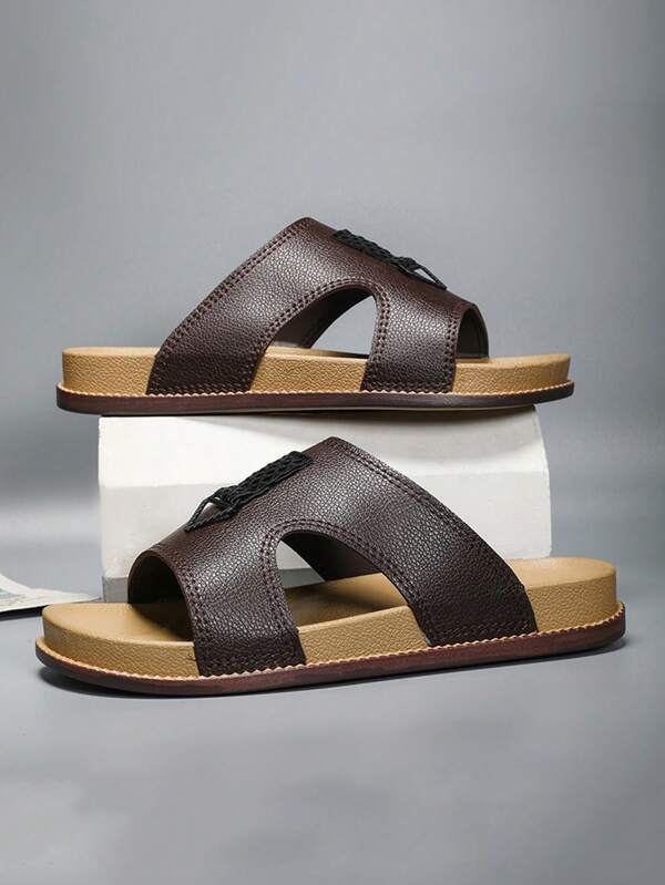 Sandalias de verano casuales, a la moda y versátiles para adolescentes, con parte superior suave y transpirable, suela duradera antideslizante, cómodas chanclas para exteriores y playa para hombres