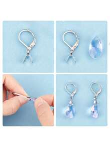 10pcs Hook With Melon Seed Clasp Stainless Steel French Ear Hooks Pendant Clips Handmade DIY Earring Making Accessories
