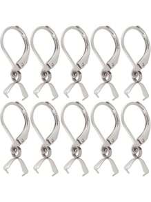 10pcs Hook With Melon Seed Clasp Stainless Steel French Ear Hooks Pendant Clips Handmade DIY Earring Making Accessories