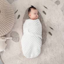 1pc Baby Swaddle Wrap, Newborn Anti-Startle Swaddle Blanket, Warm Fleece For Winter, Baby Cocoon Sleep Sack, 3D Beaded Soft & Comfortable, Gentle On Skin, Perfect Newborn Baby Shower Gift - White - View 13