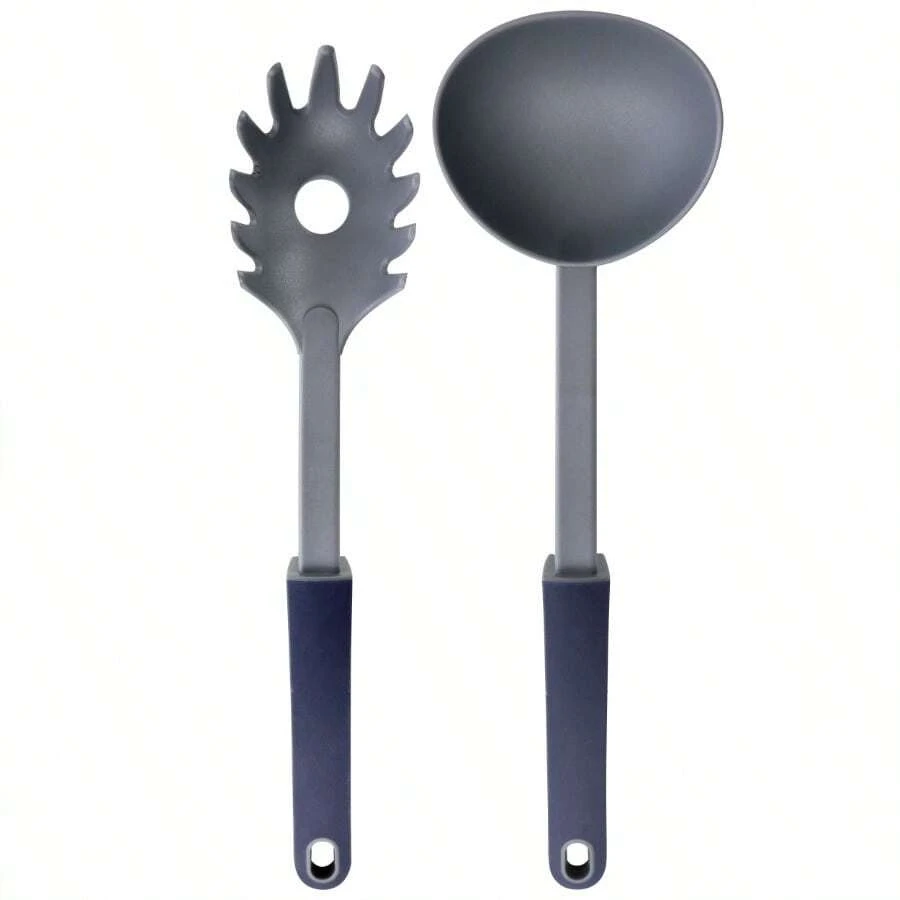 Bluemarine 2 Piece Ladle And Pasta Server Utensil Set In Navy Blue - asPic - View 1