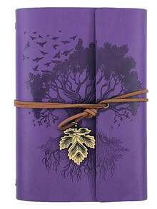 A5 Blank Page Vintage Leather Journal Notebook, Refillable Writing Diary, Travel Diary, Art Sketchbook, Gift For Women, Men, Teenage Girls And Boys, 160 Pages,School Supplies,Back To School - Multicolor - View 17