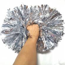 Une paire (2 pièces) de fleurs en peluche de cheerleading à manivelle, avec poignées de bâton de doigt, convient pour l'esprit d'équipe, les sports, la danse, l'acclamation, les fêtes et les fournitures de festival