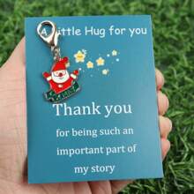 10pcs/Set Thank You Gift Set Including Cards, Christmas Themed Keychains, Charm Items Suitable For Family And Friends - Teacher's Day, Christmas, Thanksgiving, And Lucky Gifts