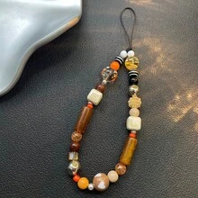 复古豹纹手机挂饰、挂绳、相机带、串珠挂绳，适用于包包、手机、相机 - 彩色 - 查看 14