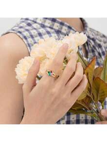 One Piece Customized Women's Birthstone Ring, Fine Women's Jewelry Gifts, Mother's Day Gifts, Valentine's Day Gifts, Birthday Gifts, Wedding Anniversary Gifts, Christmas Gifts, High Grade Gifts For Friends And Classmates Graduation Gifts For Family Members - Multicolor - View 8