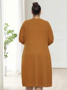 Set With Long Cardigan And Dress With Straight Skirt – Moda Plus