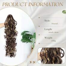 Curly Wavy Ponytail Hair Extensions Long Synthetic Claw Claw Clip On Ponytail Hair Extensions For Women