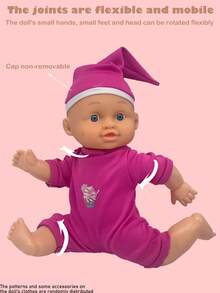 26厘米逼真娃娃，会小便、喝水、发出4种声音，配有奶瓶、奶嘴和粉色小床，是送给女孩的过家家礼物（衣服图案随机发送）。 - 粉色 - 查看 9