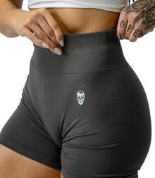 Gymreapers Seamless Workout Shorts High Waist Biker Shorts Women Athletic Gym Running Pilates Yoga Sport Short Halloween Christmas New Year - Flat Gray - View 5